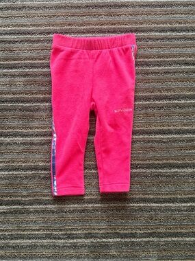 Spyder Toddler Girl or Boy Bright Pink Fleece Leggings with Side Trim